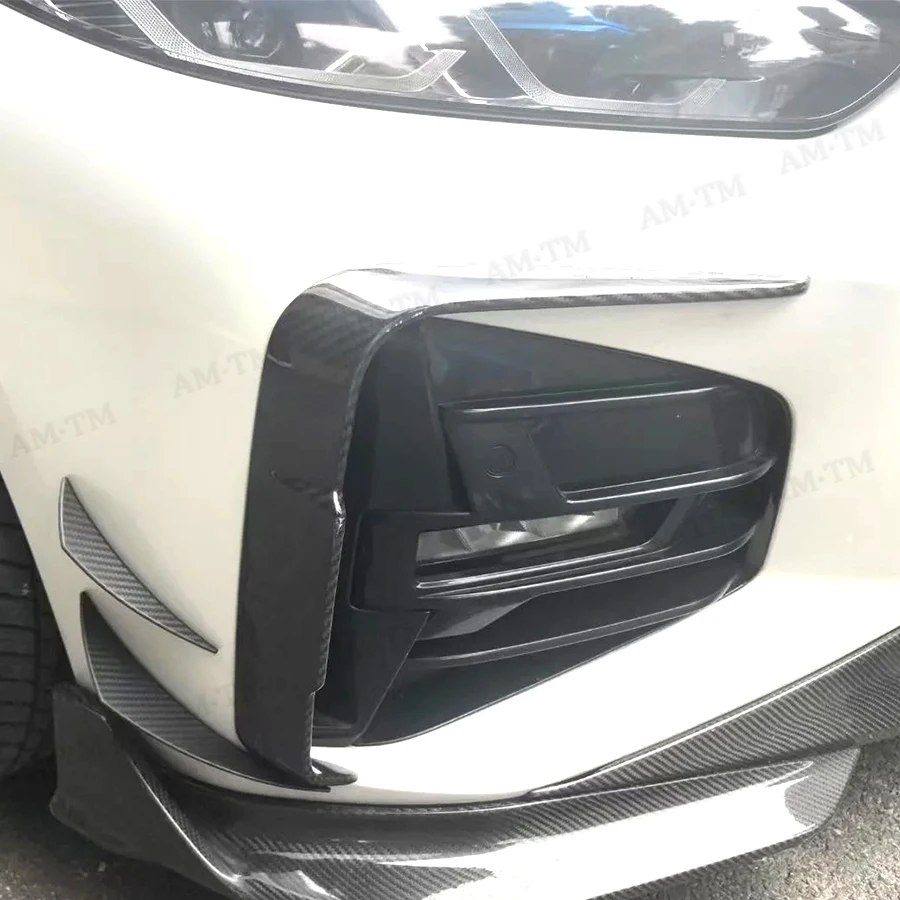 Dry Carbon Fiber For BMW 4 Series G22 G23 M Spoart 2021+ Car Front Bumper Canards Fins Air Valance Splitters Body kit