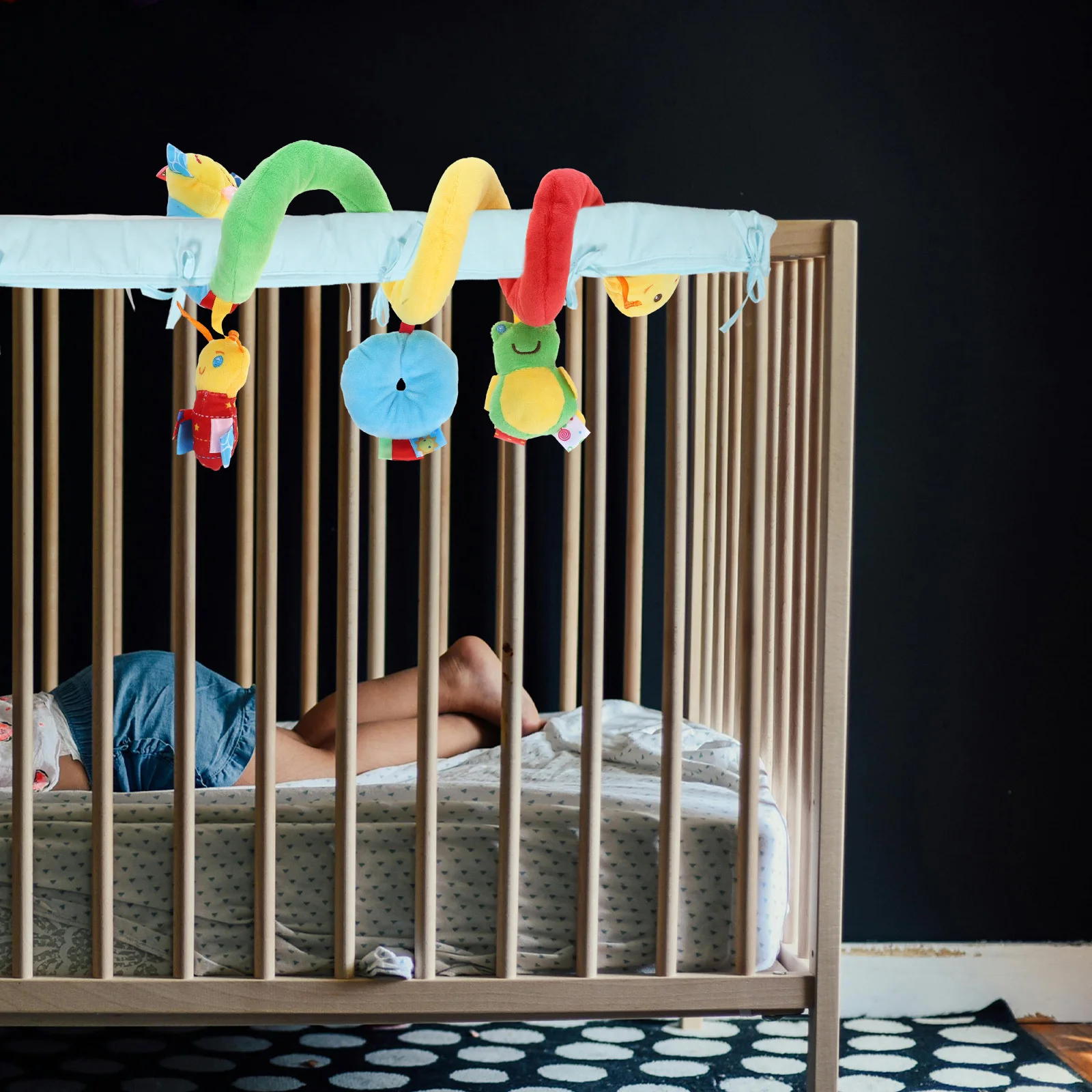 Autobed Spiraal Ophangen Voor Kinderwagen Wieg Wieg Crinkle Rammelaar Pieper Baby Entertainment Activiteit Stoel Multifunctioneel