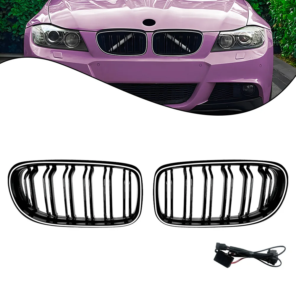LED Kidney Front Grille Compatible with For BMW 3 Series E90 E91 LCI Models 2009 2012 Including 325i 330i 335i 328i