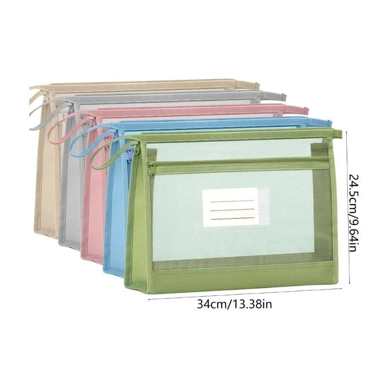 Classeurs à vue claire, 5 pièces, pochettes transport documents, manchon des fichiers, matériaux en maille,