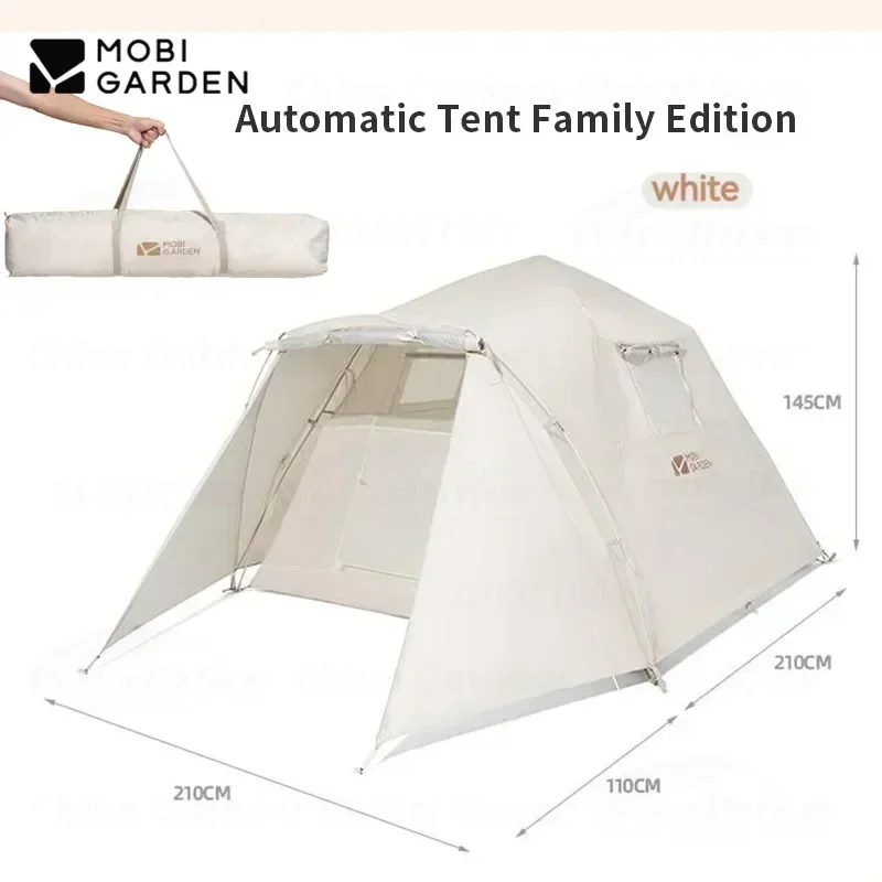 Mobi jardim acampamento zero-movimento família tenda 3-4 pessoas piquenique ao ar livre barraca de abertura automática de velocidade pólo de fibra de vidro caminhadas tenda