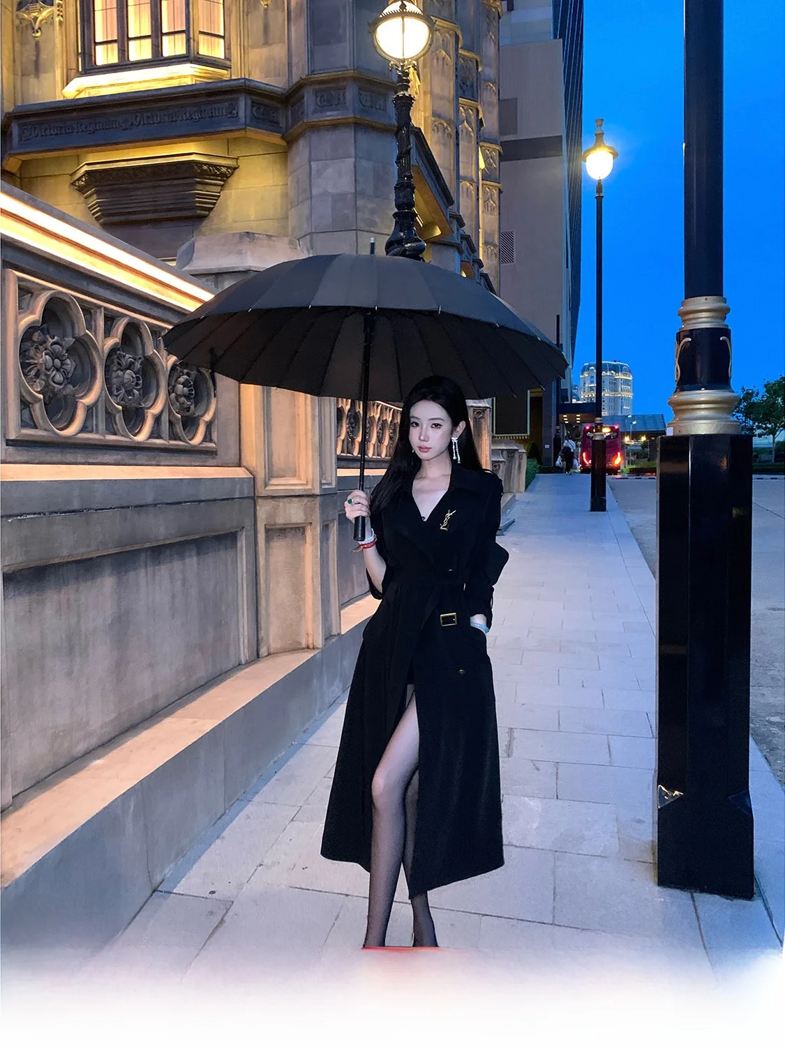 

Модное женское пальто средней длины, стройнящее фигуру, с эффектом высокого класса, для повседневной носки, в корейском стиле, из полиэфирного волокна