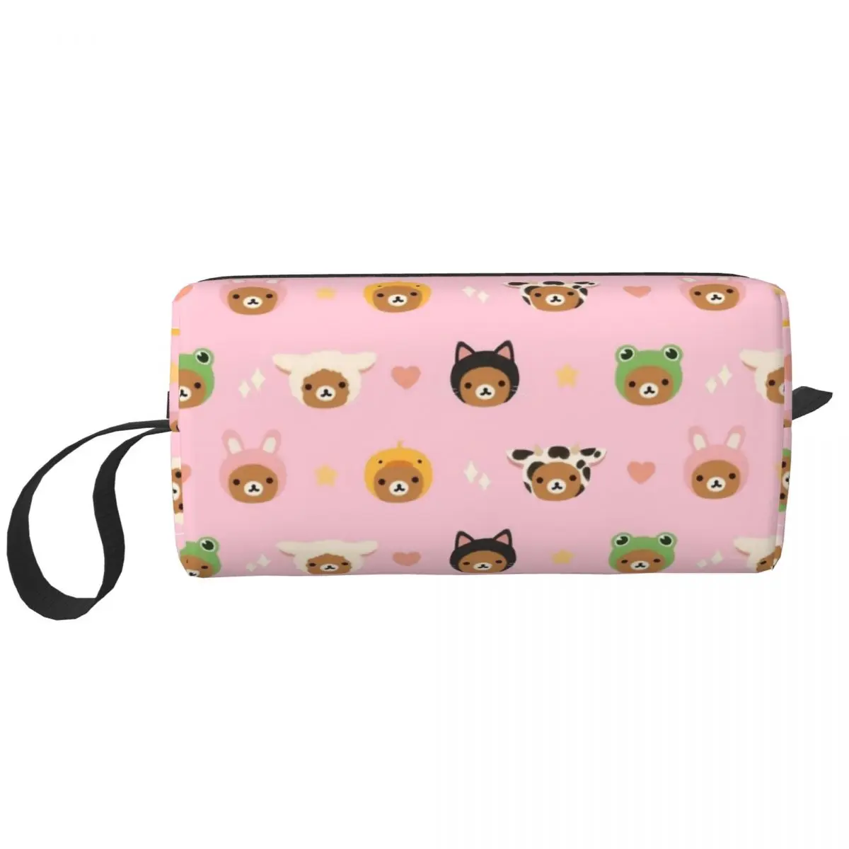 Pink Rilakkuma Zoo Makeup Bag Pouch Waterproof Cosmetic Bag Travel Toiletry Bag Organizer Storage Purse Large Capacity