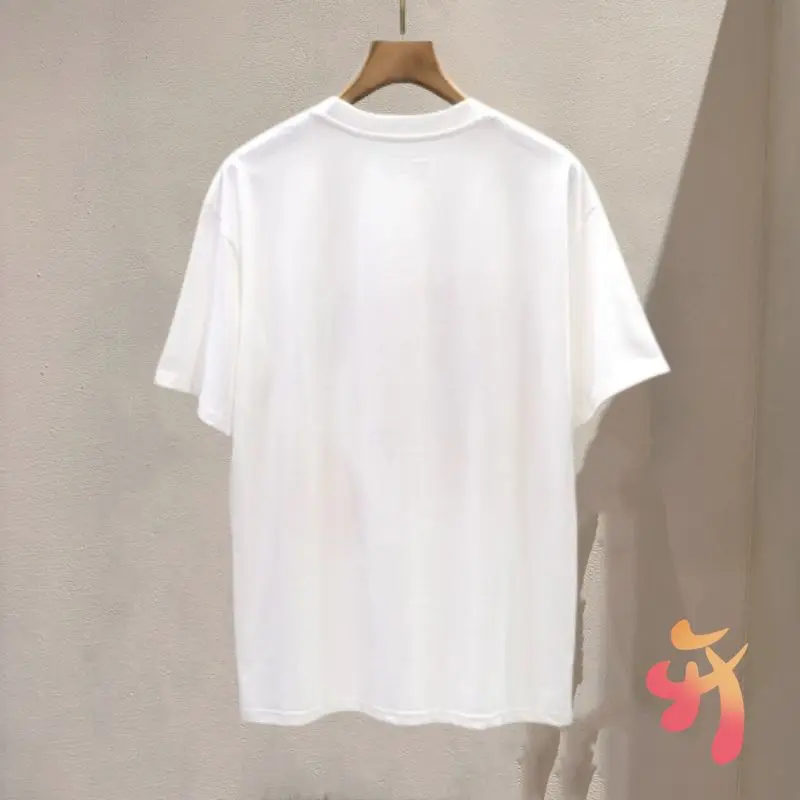 High Quality Cotton CPFM T-shirt Rainbow Foam Yellow Face Printed Short Sleeve Tops Fashion Street Kanye Men Women White Tshirts