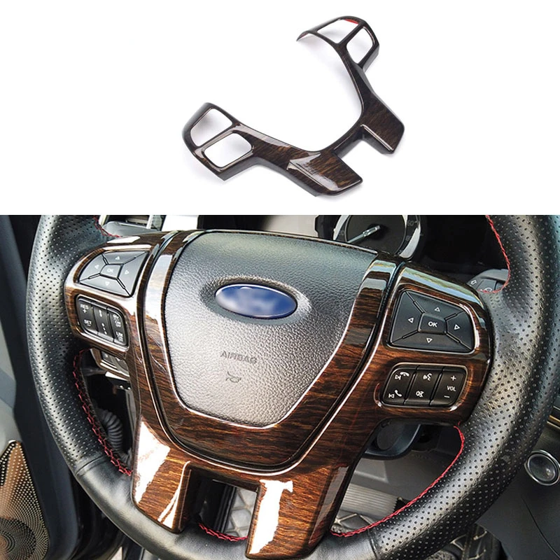 

Fit For Ford Ranger Everest Endeavor 2015 2016 2017 2018 2019 2020 Interior accessories Steering Wheel Frame Decorator Cover