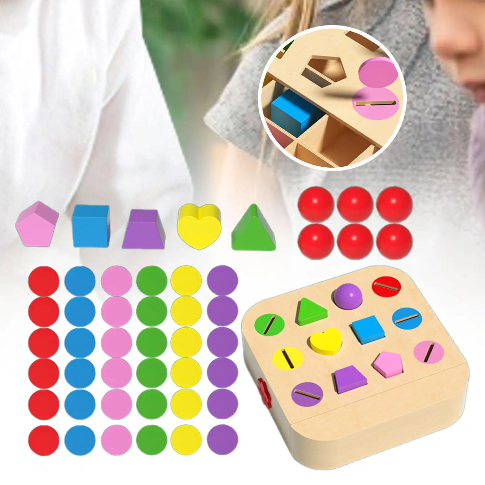 Jouets éducatifs précoces, tri de formes de couleurs, blocs colorés assortis, balles d'activité, boîte à tiroirs cognitifs, jouet d'apprentissage pour enfants