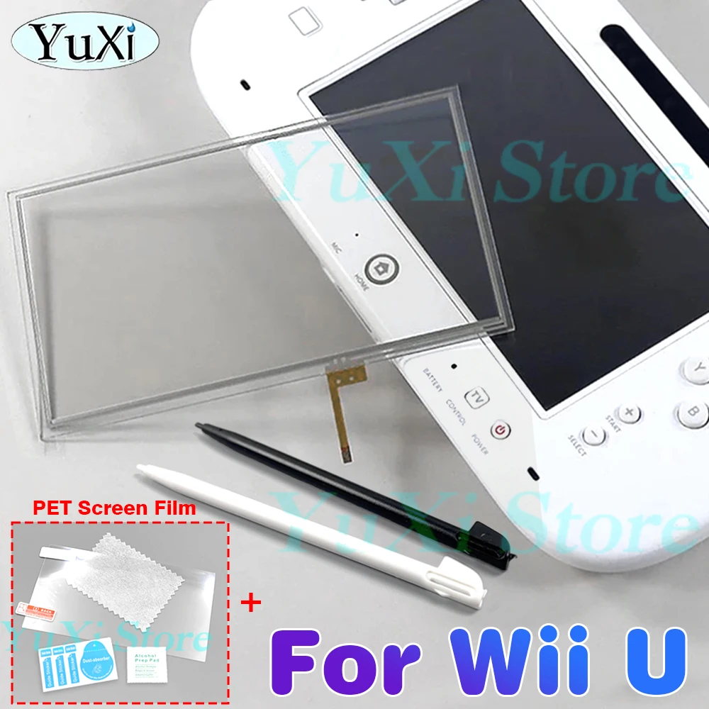

For Wii U Gamepad Touchscreen Digitizer Screen PET Protective Film Touch Screen Stylus Pen HD Lens Kit For WIIU Controller