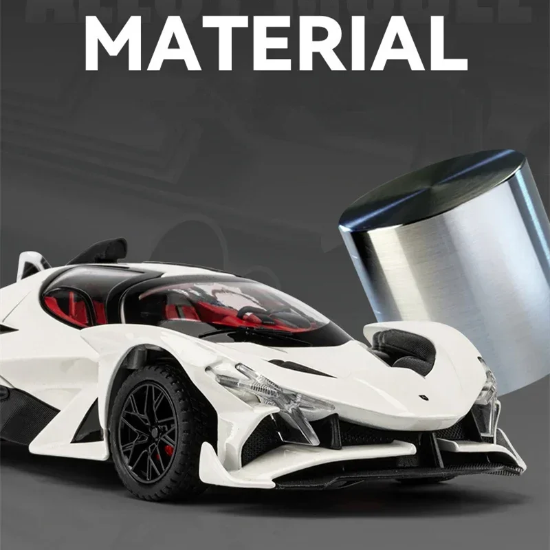 1:24 Apollo Project EVO Alloy Sports Car Model Diecast Metal Concept Racing Car Vehicle Model Sound and Light Childrens Toy Gift