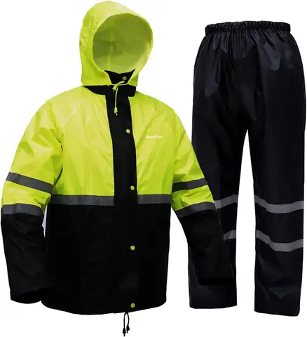 Waterproof Rain Suit for Men & Women, Lightweight Reflective Gear Jacket Pants Set Fishing Outdoor Hiking