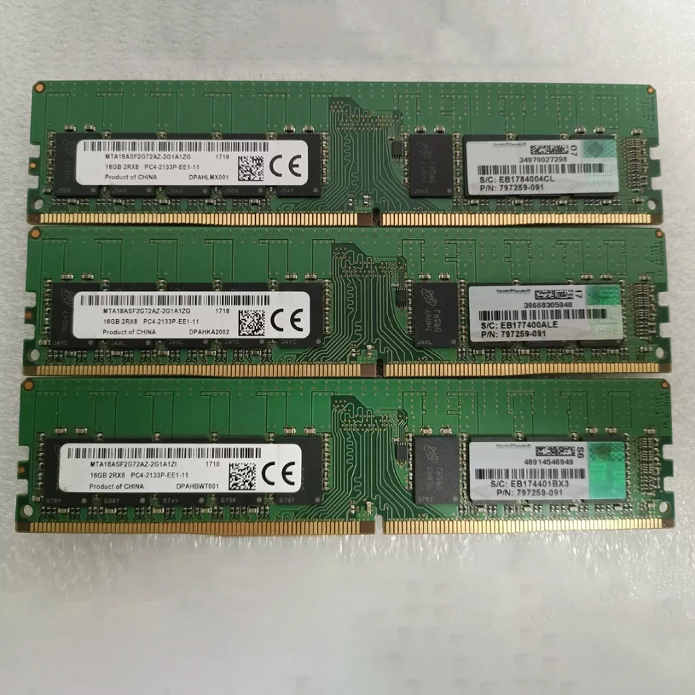

1PCS For HP 16G RAM 797259-091 819801-001 805671-B21 16GB DDR4 2RX8 2133 UDIMM ECC