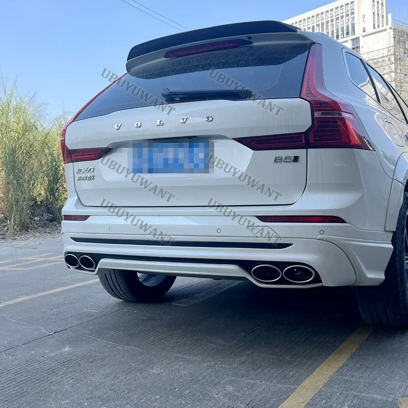 For Volvo NEW XC60 ABS REAR BUMPER TRUNK LIP SPOILER DIFFUSER With Exhaust Tips For XC60 2018-2020 2021 2022 2023-2025 view 5