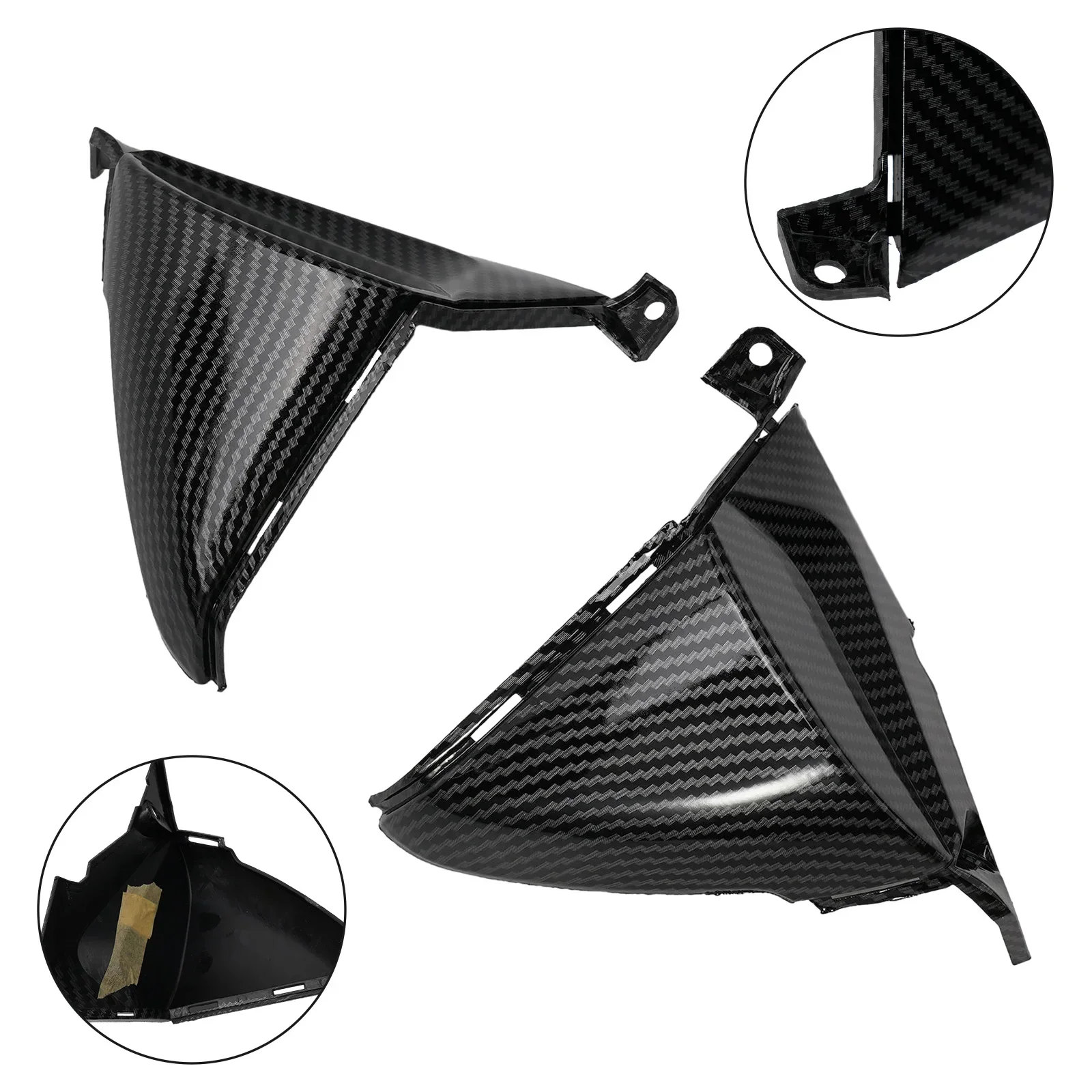 

High-quality Fairing Cowling Car Accessories 2pcs Carbon Fiber Black Fairing Headlamp Cover Nose Cover For HONDA CBR600RR 07-12