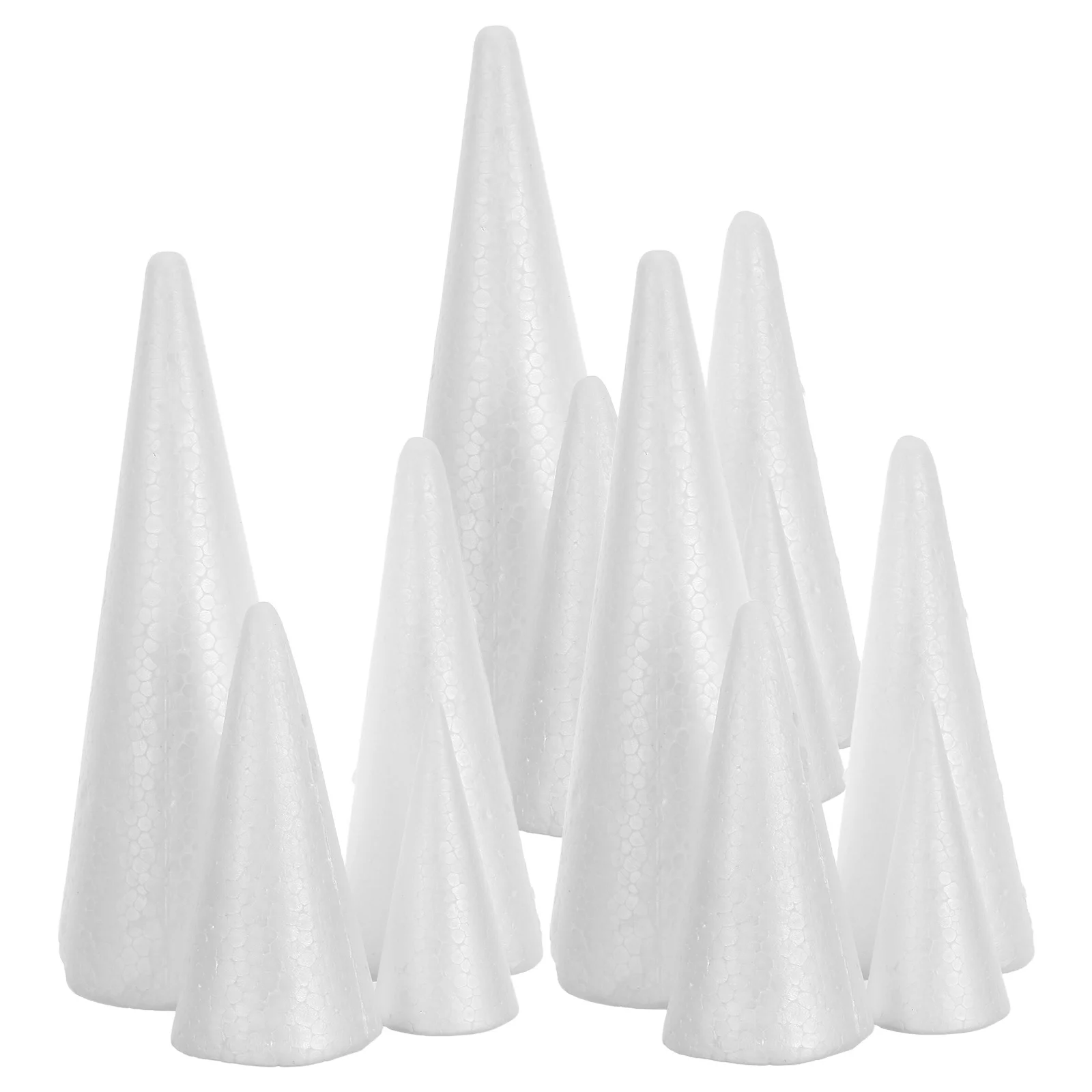 

12pcs Foam Cone For Crafts White Polystyrene Cones For Diy Christmas Tree Decor Craft Foam Cones Holiday Party Classroom