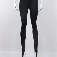 Fashionable winter black high waisted tight Y2K women's pants sexy shiny casual club 2025 tight pants