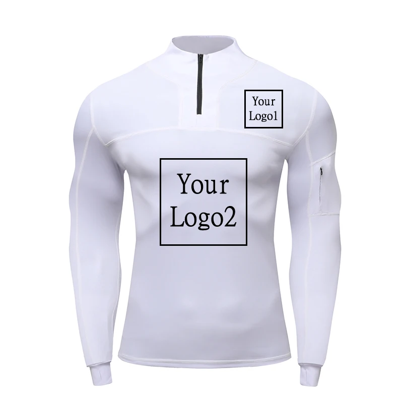 Custom Logo Fitness Sweatshirt Training and Exercise Clothes Sports for Men Gym T-shirt Man Sweat Suit Compression Shirts Men