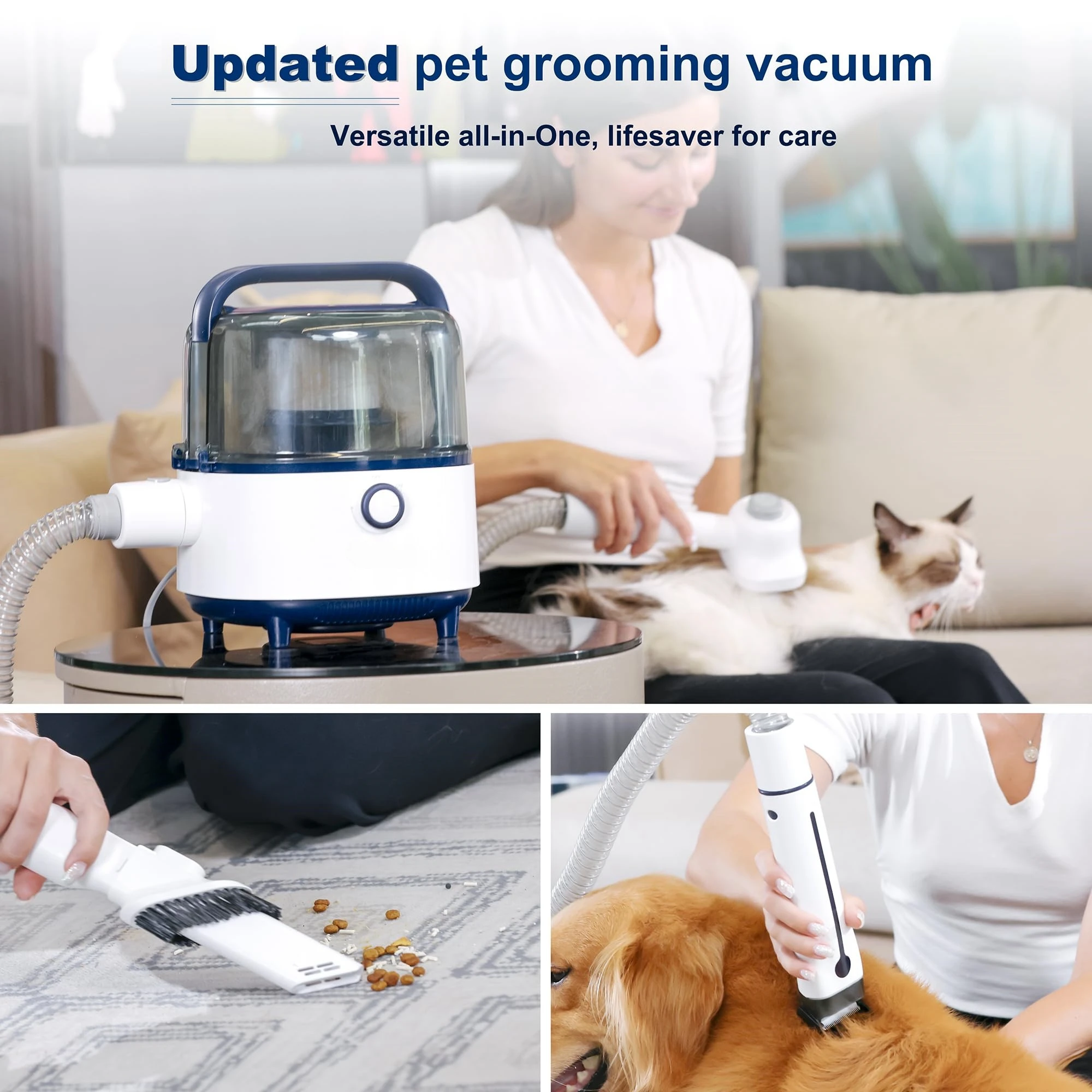 Pet portable wireless vacuum cleaner, Professional Clippers with Proven Grooming Tools for Dogs Cats and Other Animals