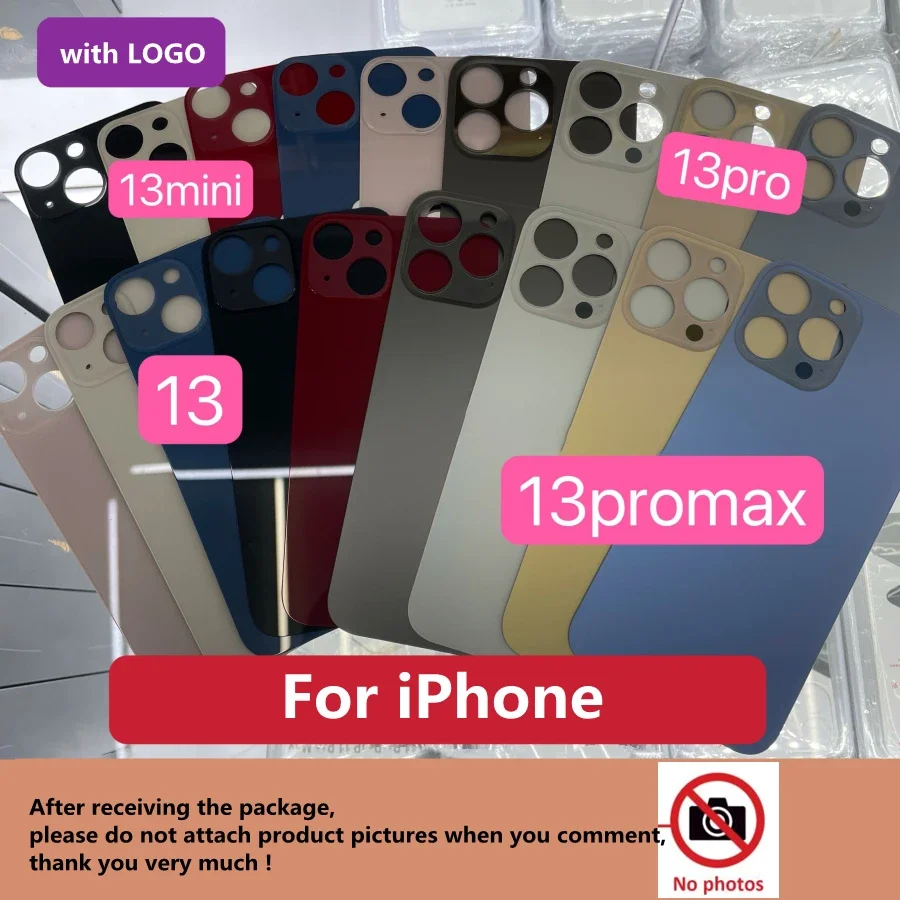 High Quality Big Hole Back Glass Battery Cover For iPhone 13 Pro Max Housing for iphone 13 Back Battery Door Cover 13mini