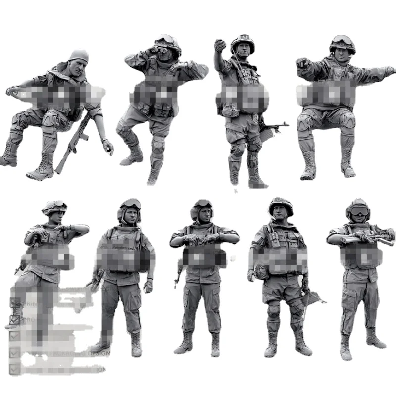 

1/35 Resin Figure Model Kit Collection Kit Russian special soldiers 9 man Free Shipping hobby Toys Unassembled Unpainted