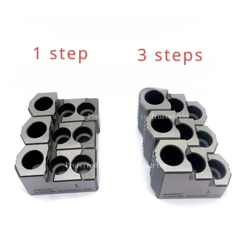 Suitable for 5 6 8 10 Inch Hydraulic Hard Chuck Jaws, Three‑Jaw Step Claws High‑Precision CNC Lathe Replacement Parts