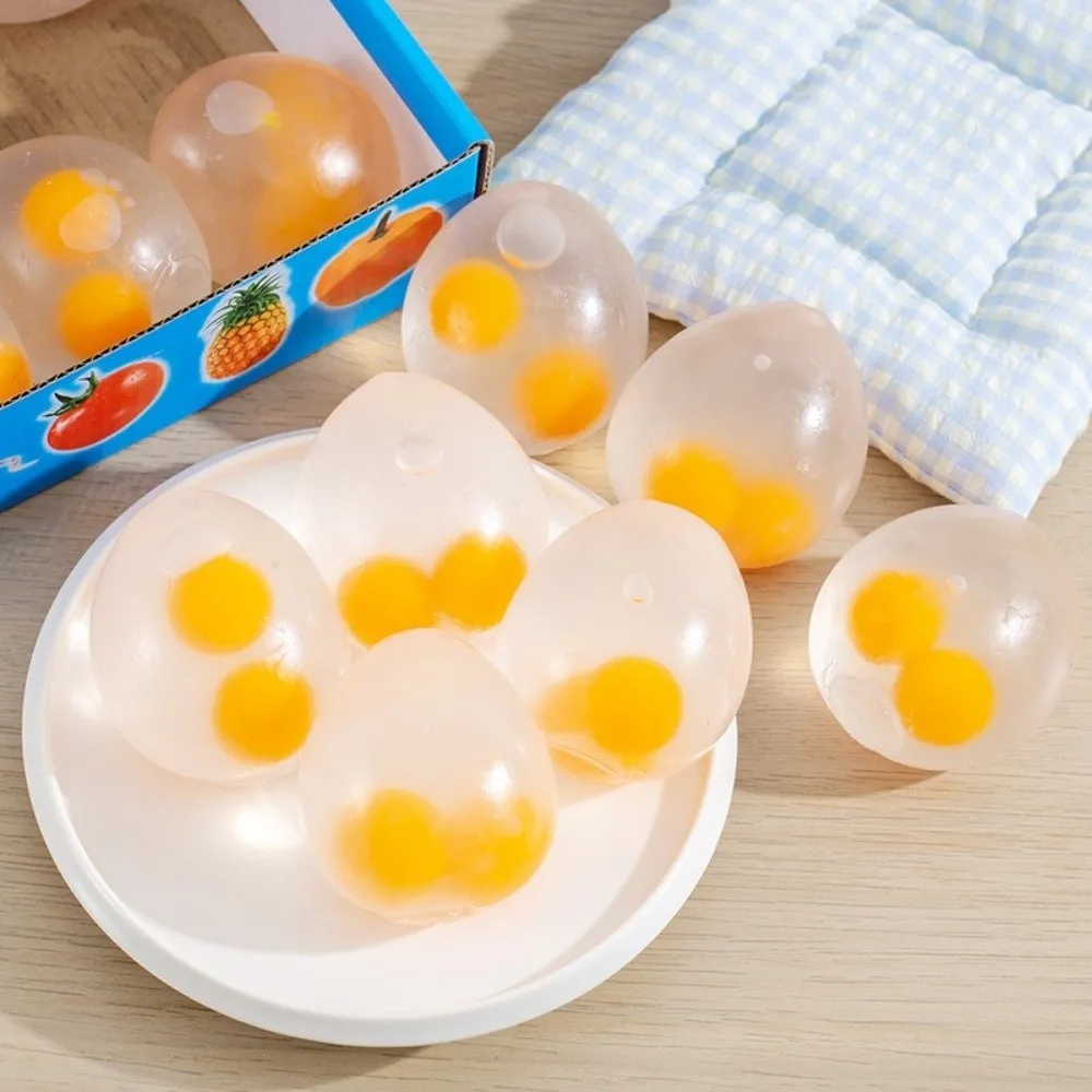 12 pçs/caixa 3d ovo mole fidget bola tpr material alívio do estresse espremer brinquedo criativo transparente brinquedo de descompressão para crianças jogar