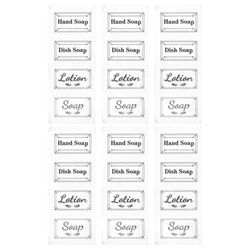 6pcs Waterproof Soap Stickers Removable Soap Labels for Bathroom and Kitchen Dispensers Durable and Practical Soap Decals