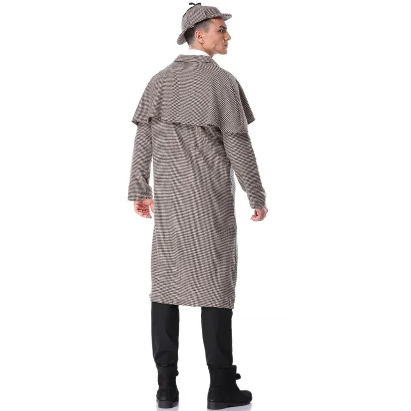 탐정 M2SY464B 검사 영화 캐릭터 코스프레 모자 롱 코트 세트 유니폼 할로윈 의상 남성용
