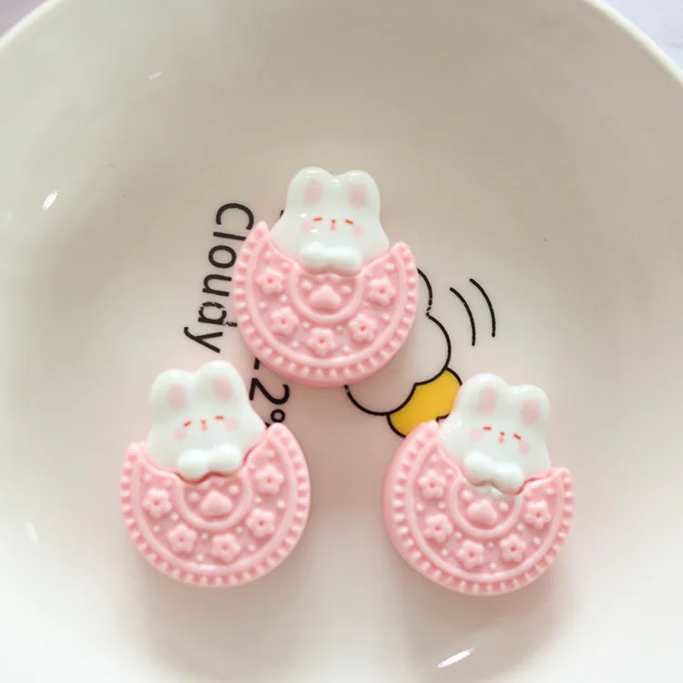10pcs Shiny Cat Biscuits Flat Back Charms for DIY Jewellery Making