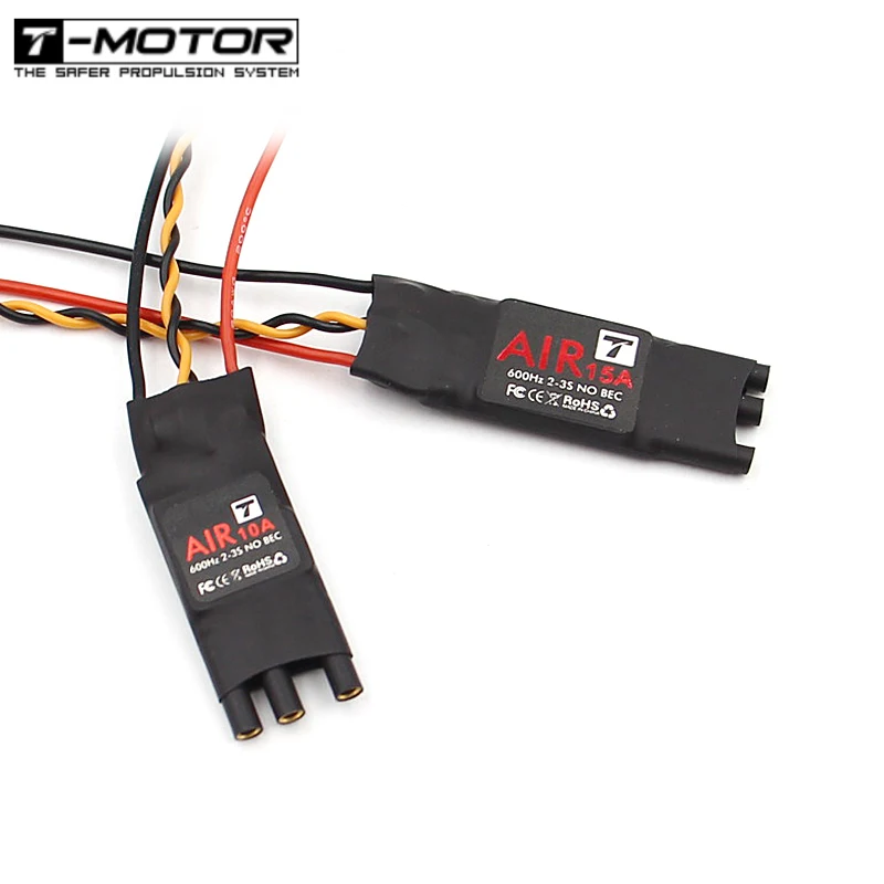 T-motor AIR 10A 15A Brushless Speed ESC 2~3S Lipo with 2.0mm Banana Female Plug 600Hz Frequency NO BEC for RC Multirotor Drones