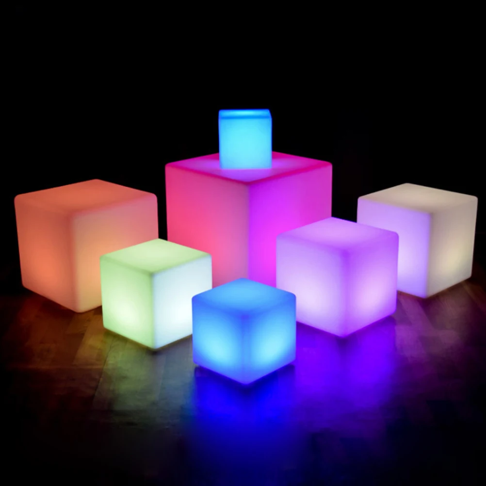 

LED Night Colorful Light Changing Table Lamp USB Charging Square Night Light Home Ambient Decoration Lamp for Bedroom