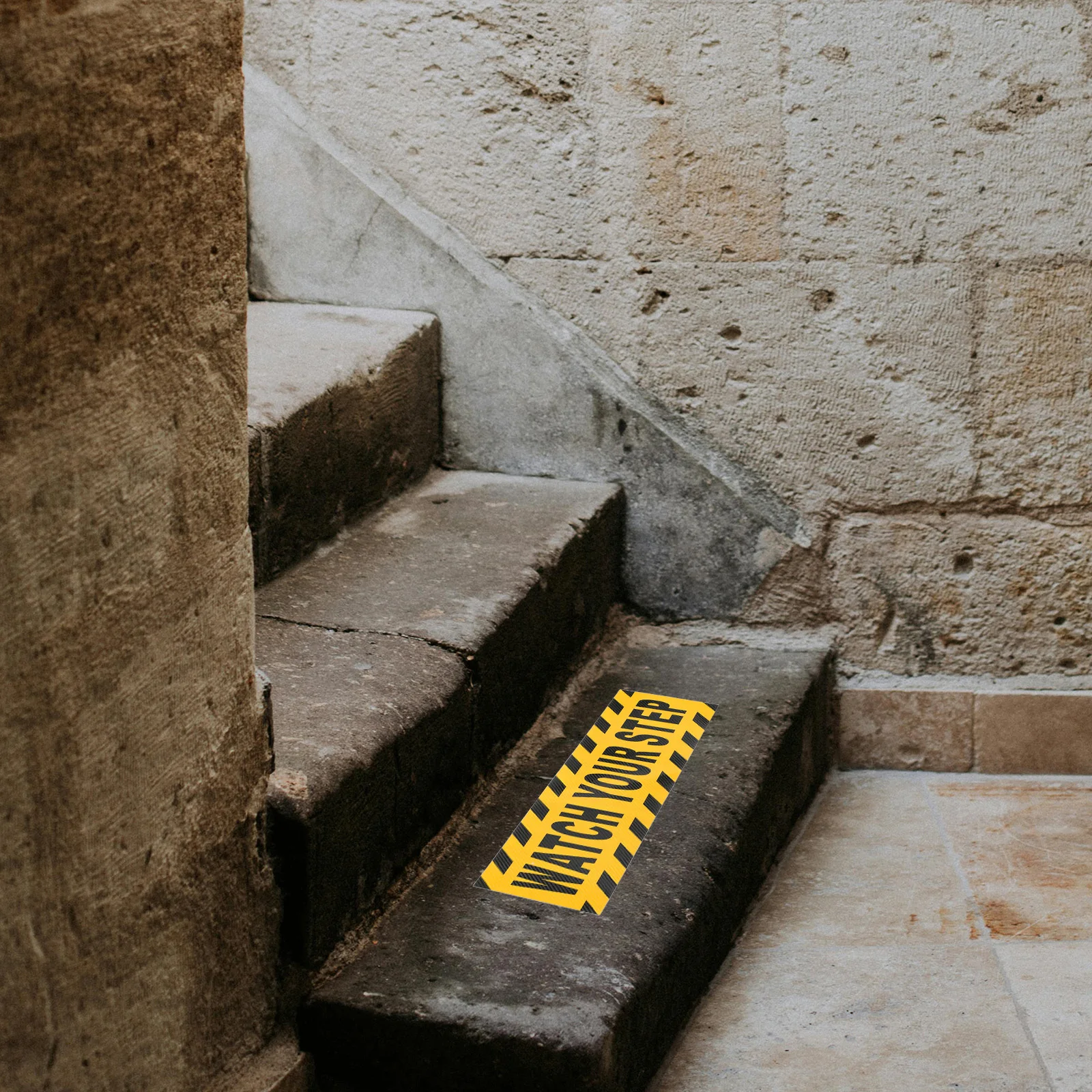 4 قطعة شاهد خطوتك الطابق الشارات أسود أصفر المضادة للانزلاق الشريط تحذير ملصقات مكان العمل السلامة الرطب الطابق الحذر الوقايات