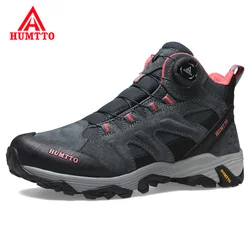 HUMTTO-zapatos de senderismo impermeables para mujer, zapatillas de seguridad para el trabajo al aire libre, botas deportivas de cuero para escalada, Invierno