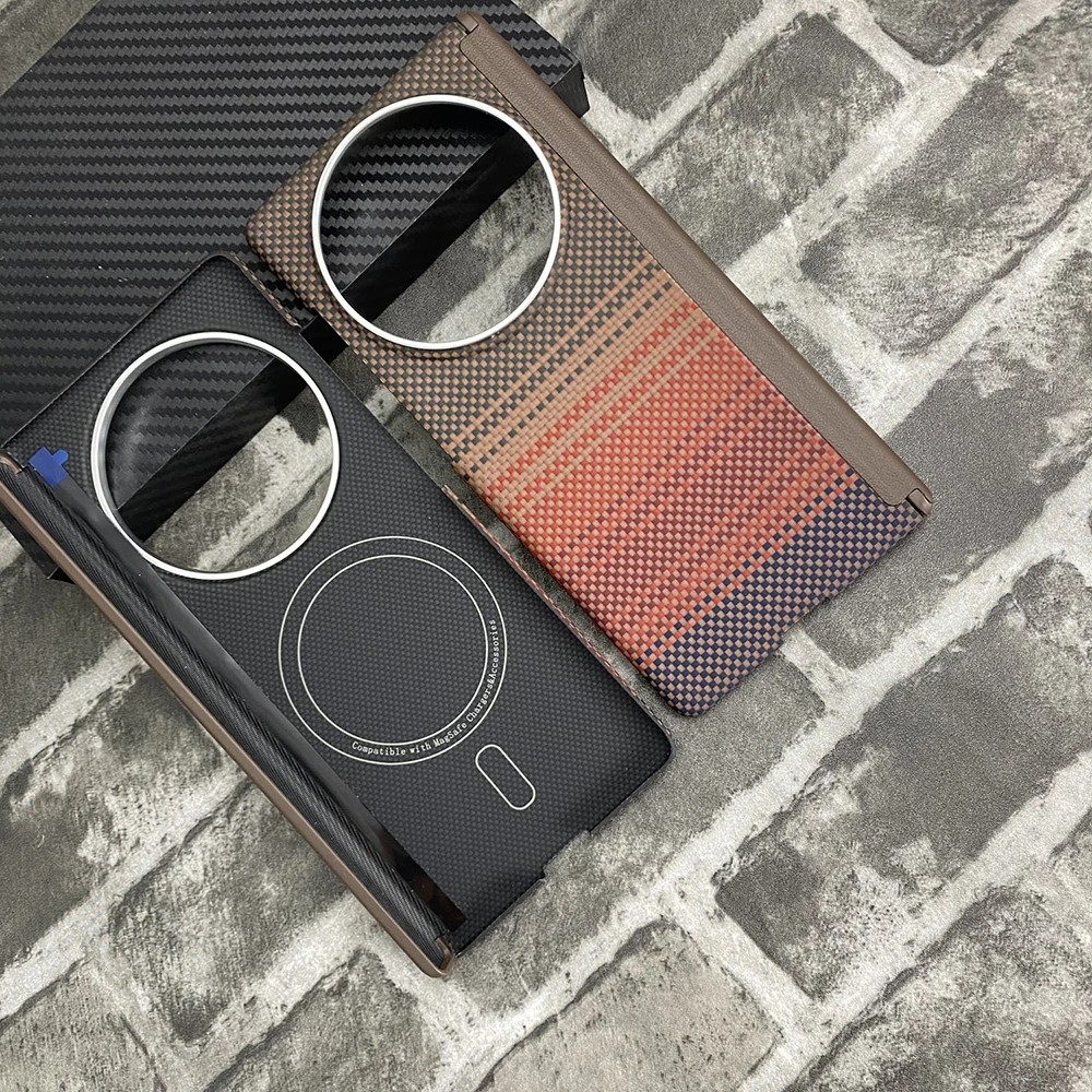 

Magnetic Aramid Fiber Hinge Back Cover for VIVO X Fold 5 Magsafe Case Real Carbon Fiber Phone Case for VIVO X Fold 5 Case