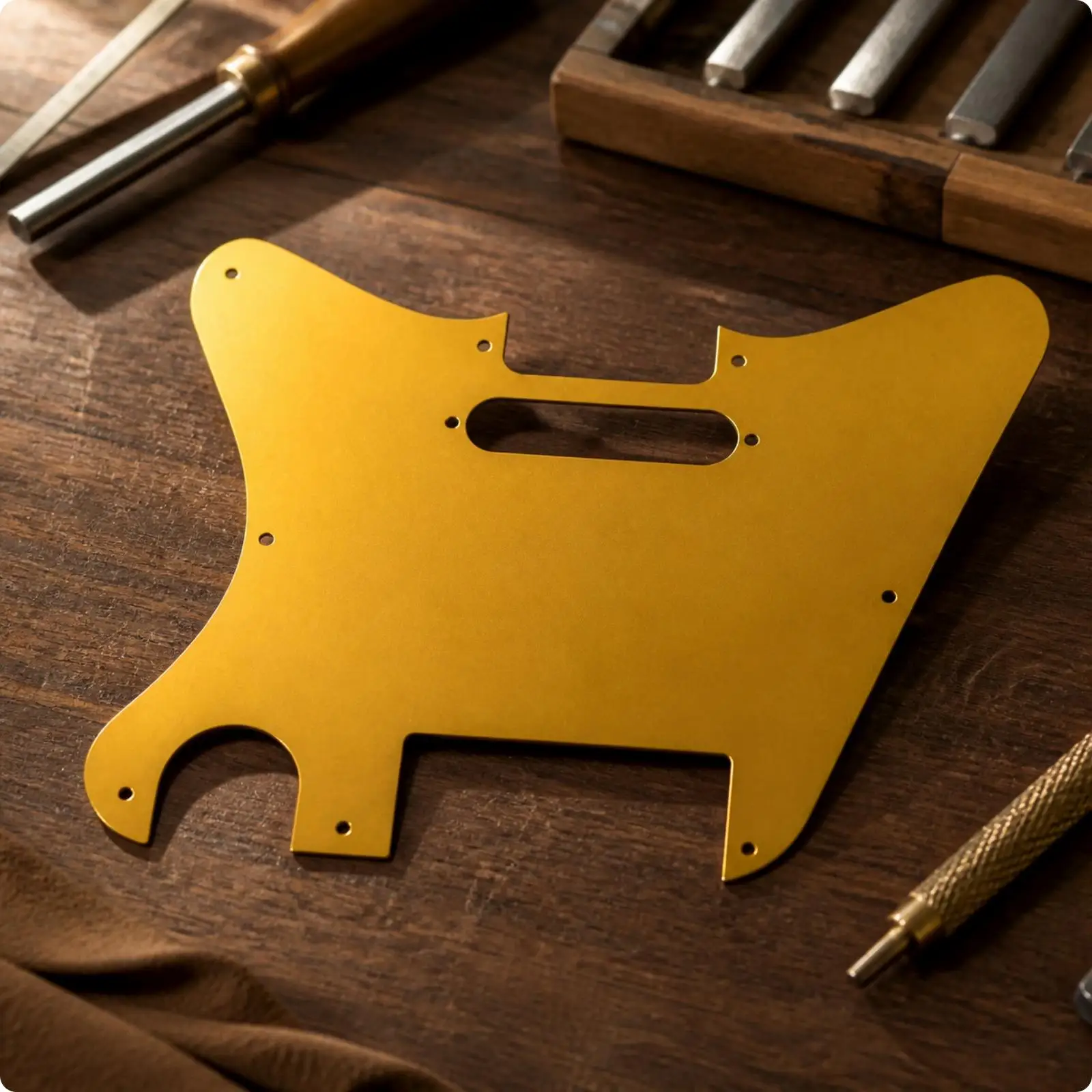 Replacement Metal Pickguard for Guitar Golden Irregular Cutout Design Electric Guitar Parts Scratch Protector