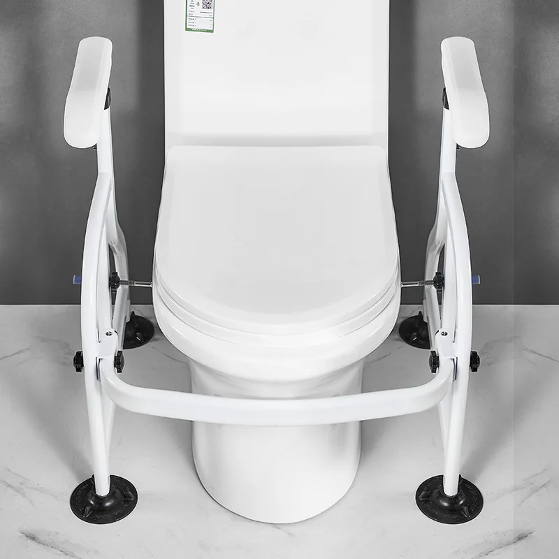 Elderly specific toilet armrest holder suction cup foot clamp toilet armrest no drilling safety anti slip toilet seat