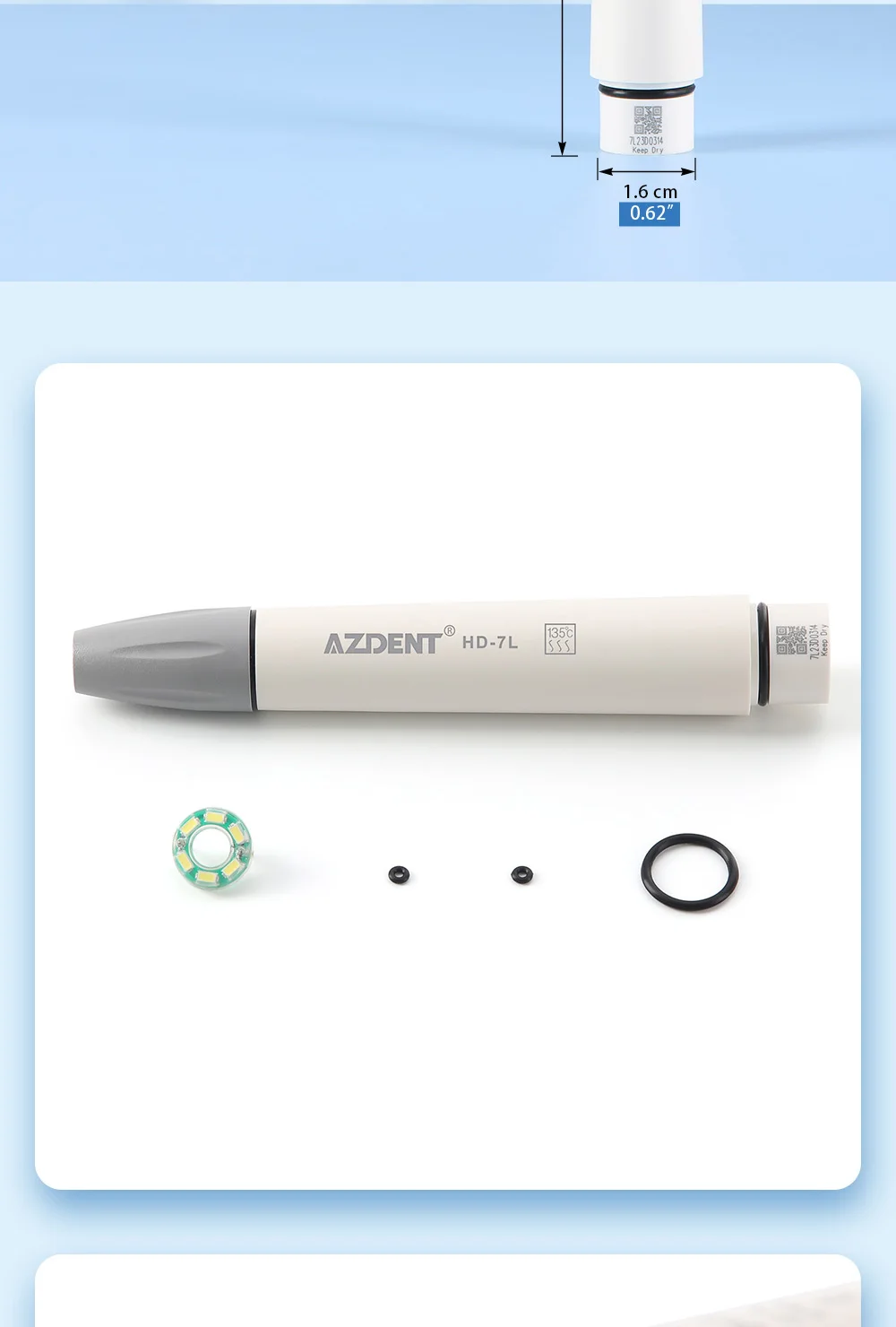 AZDENT Dental Ultraschall-Piezo-Scaler-Handstück mit LED-Beleuchtung, Plug-in-Griff, passend für EMS Woodpecker VRN DTE SATELE Ultraschall-Scaler – Detail 25
