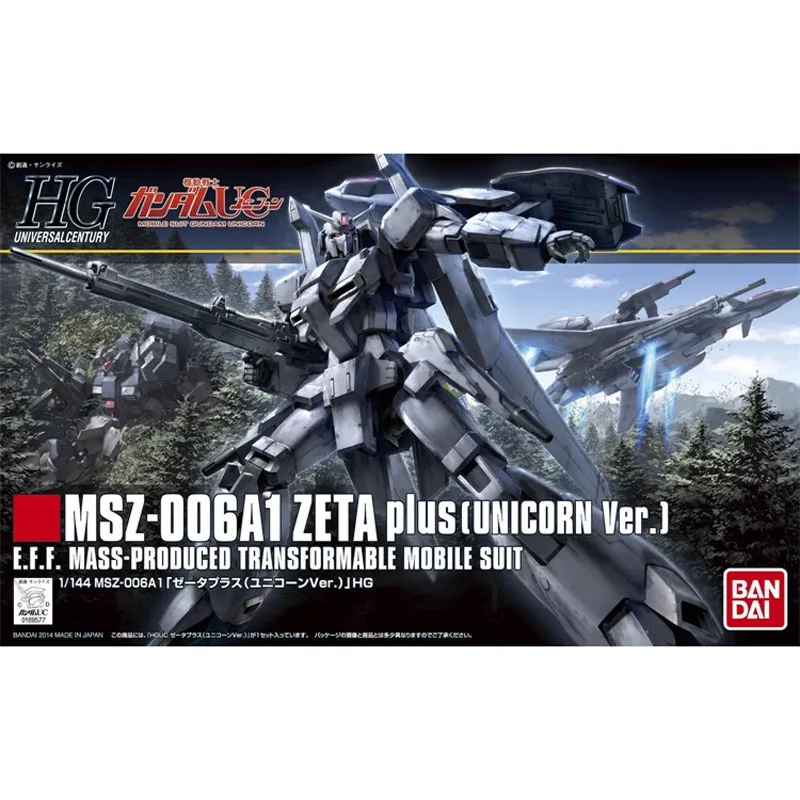 Bandai Genuine Figure Gundam Model Kit HGUC 1/144 MSZ-006A1 Zeta Plus Unicorn Ver Collection Gunpla Action Figure for Boys Toys