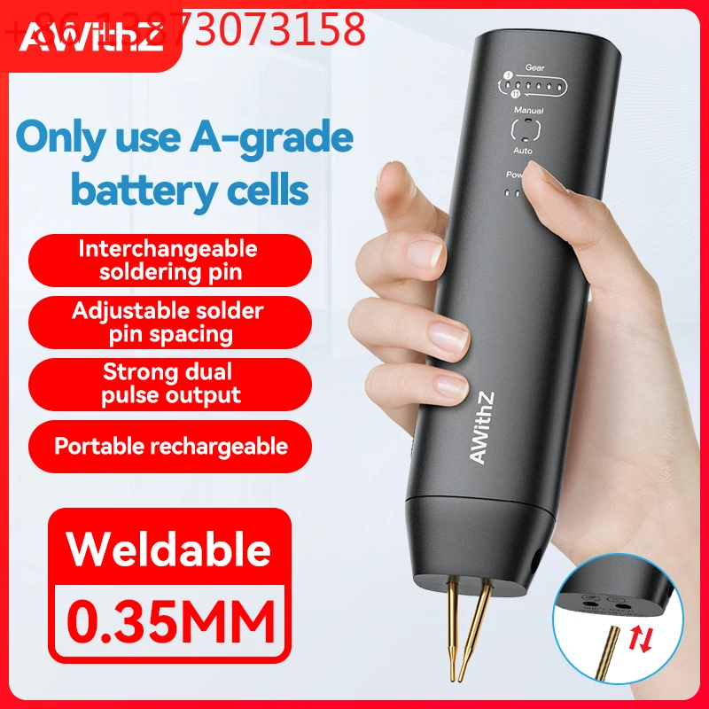 

AWithZ 90-ступенчатый регулируемый портативный аппарат для точечной сварки, ручной сварочный аппарат с накопителем энергии для самостоятельной сварки аккумуляторов 18650