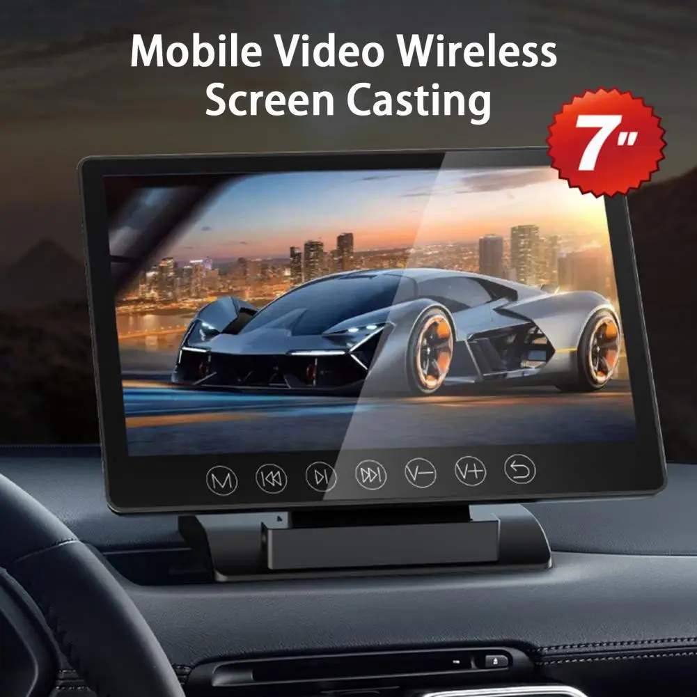 7 Inch Car Display Screen 1024P HD Wireless Car TV LCD Monitor For All Car Models Tablet Phone Projection MP5 FM Car Screen