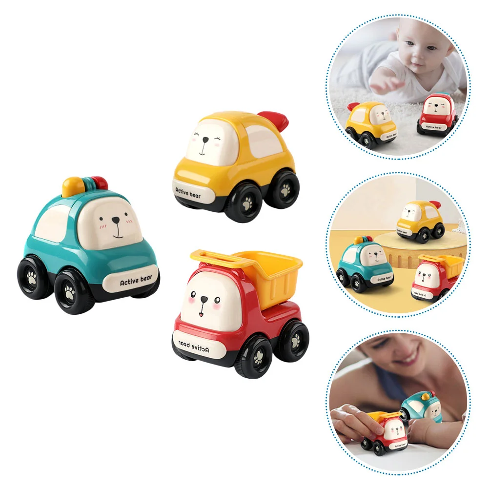 3 Pcs FRICTION CAR Police Toy Kids Infant Toddler Construction Vehicle Baby Plastic Boy Toys Newborn