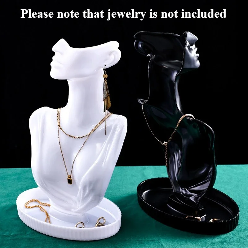 

Portrait Neck Necklace Jewelry Earrings Plastic Mannequin Display Rack Ideal for Pendant Necklace Neck Model Showcase