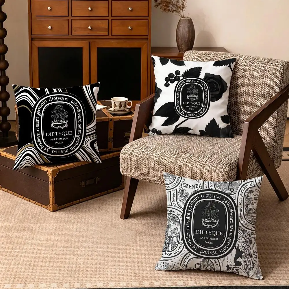 Perfume-Diptyques Cushion Cover Soft Velvet Cushion Cover Set 4Pcs 50x50 45x45 Zipper Pillowcase for Home Decor view 2
