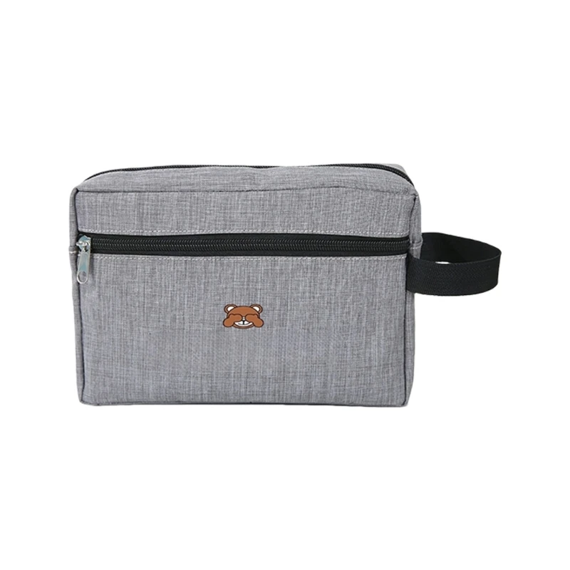 

G5AE Portable Multi Pocket Travel Bear Print Cosmetic Bag Makeup Case For Women Outdoor Activities And Quick Trip
