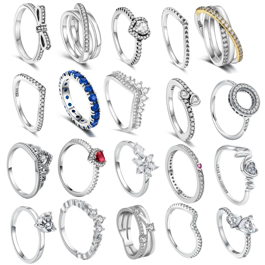 

Классические кольца «Бесконечная любовь», сверкающие кольца с цирконом, женские кольца из стерлингового серебра 925 пробы, изготовление ювелирных изделий для подарков на годовщину