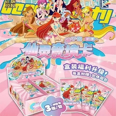 Original Winx Club Karten Magische Tasche Feentasche Feenwunderland Karten Bloom Stella Flora Anime-Karten Spielzeug Personalisierte Geburtstagsgeschenke
