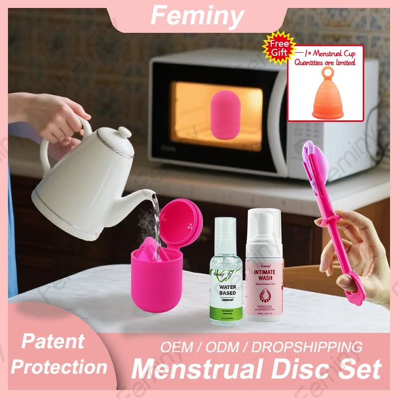 

Женский менструальный диск с набором стерилизационных коробок, женский медицинский силиконовый период Coletor, аппликатор для вставки менструалов