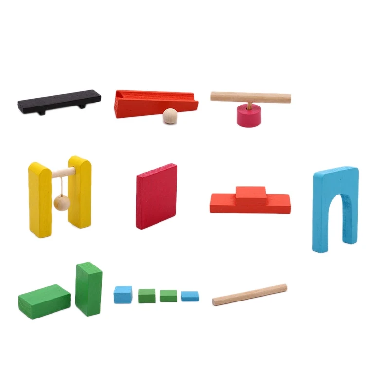 Kids Wooden Domino Institution Accessories Organ Blocks Rainbow Jigsaw Dominoes Educational Wood Toys