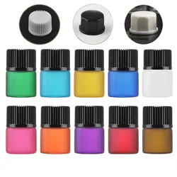 100X 1ml MIX 10 Colors Matte Frosted Glass Bottles Orifice Reducer cap Essential Oil Perfume Sample Bottles Mini Size Dram Inner