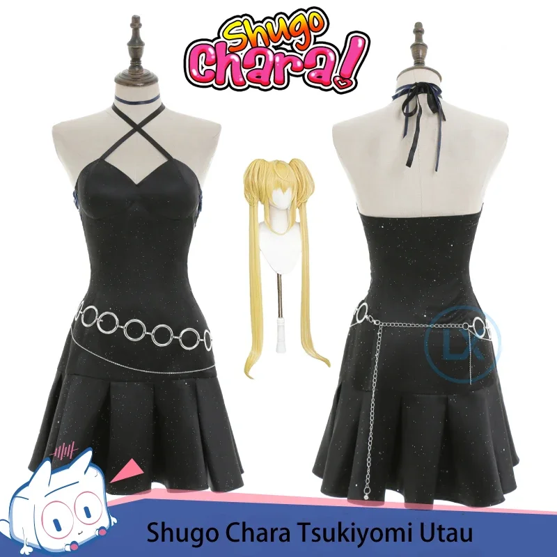 

Anime Shugo Chara Tsukiyomi Utau Cosplay Costume Aldult Woman Dress Wig Accessories Halloween Rave Party Sexy Exquisite Suit