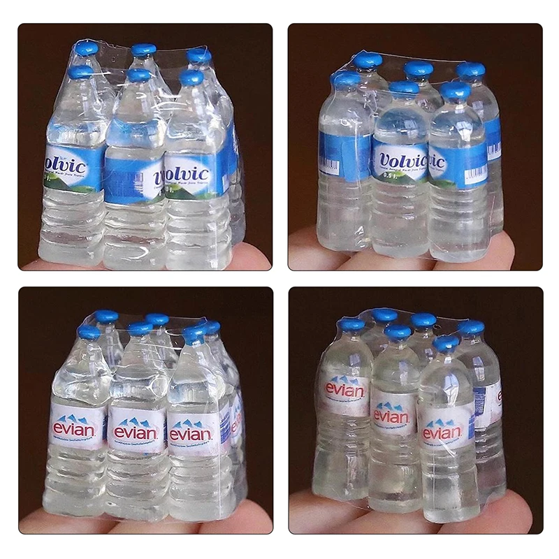 1:12 Miniatur-Modell einer Mineralwasserflasche aus Harz, Puppenhaus-Miniatur, Kinderspielzeug, Geschenk, Heimdekorationszubehör – Detail 1