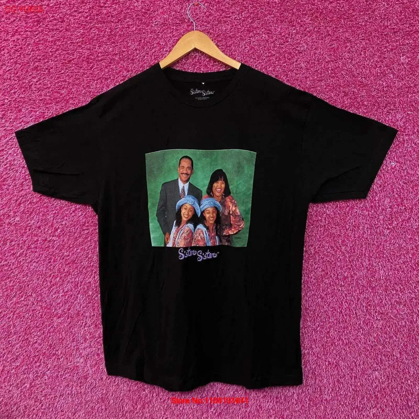 تي شيرت Sister TV SHow الترويجي مقاس XL عتيق مغسول كاجوال أنيق ناعم ممتد مريح للارتداء اليومي يسمح بمرور الهواء